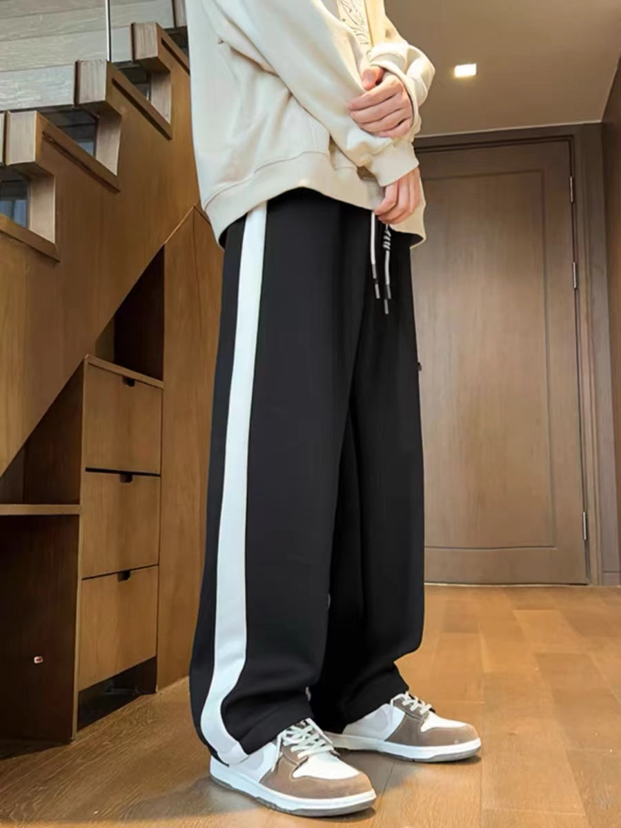 Pants men's spring and autumn 2025 new high street sports sweatpants drape loose straight wide-leg casual trousers