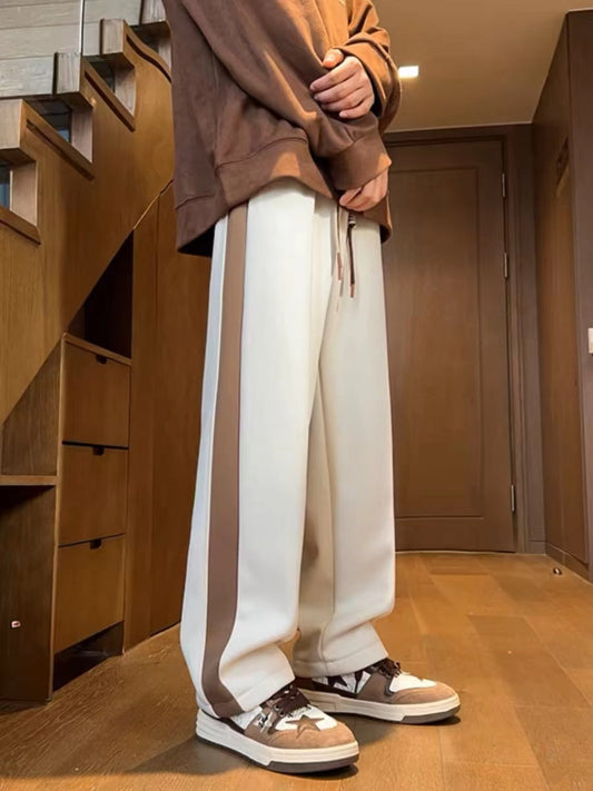 Pants men's spring and autumn 2025 new high street sports sweatpants drape loose straight wide-leg casual trousers